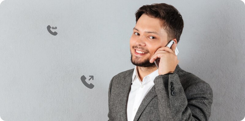 person using softphone